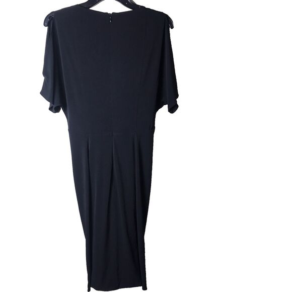 Catherine Malandrino Black Short Sleeve Cold Shoulder Twist Knot Dress Sz 8 NWT - Picture 2 of 9